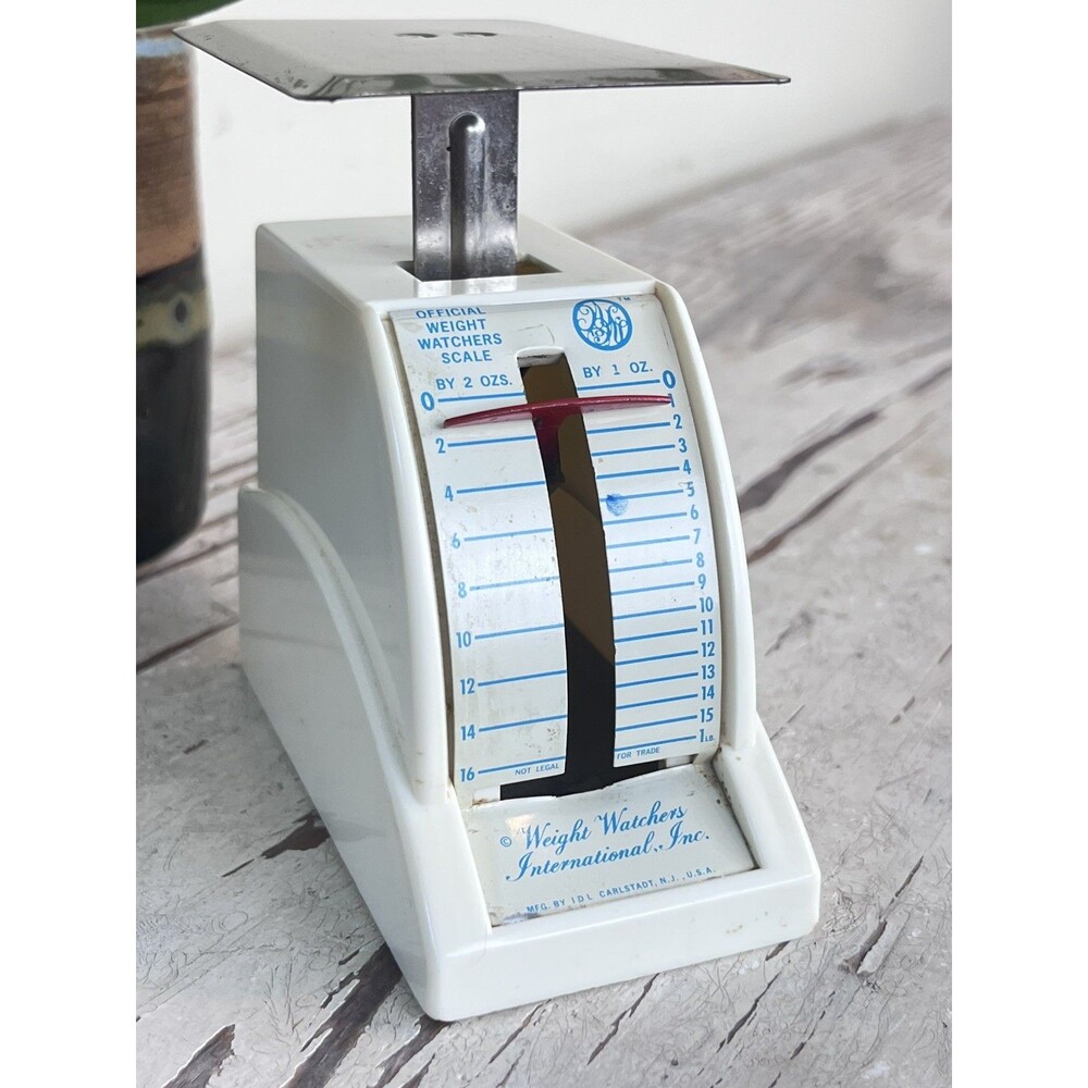 Vintage 1960’s Official White Weight Watchers Scale 16oz  Retro Kitchen Home 4”